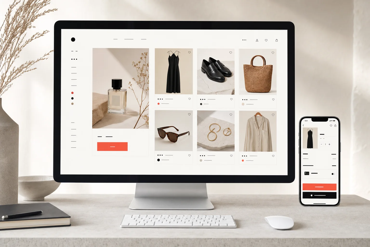 Concept de site e-commerce responsive optimisé pour la conversion